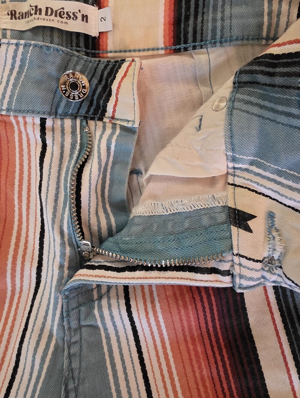 Ranch Dress'n Striped Super Flare Jeans- 2 - Picture 3 of 10